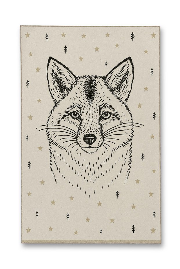 Mosso Wolf Themed Nature Motifs Detailed Pattern Woven Base Modern Decorative Carpet Mosso214