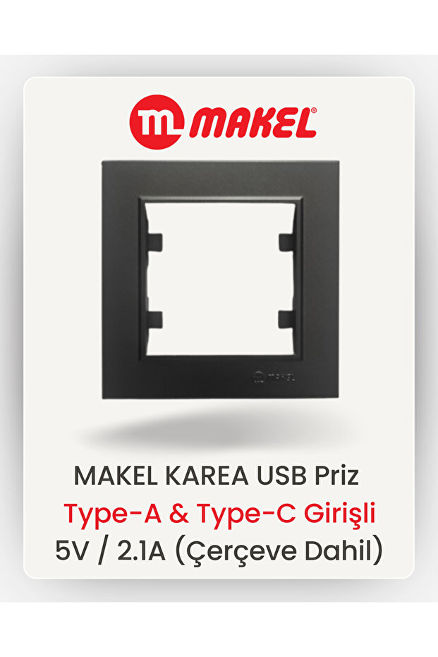 USB Priz | Type-A & Type-C Girişli | 5V / 2.1A (Füme) - 4