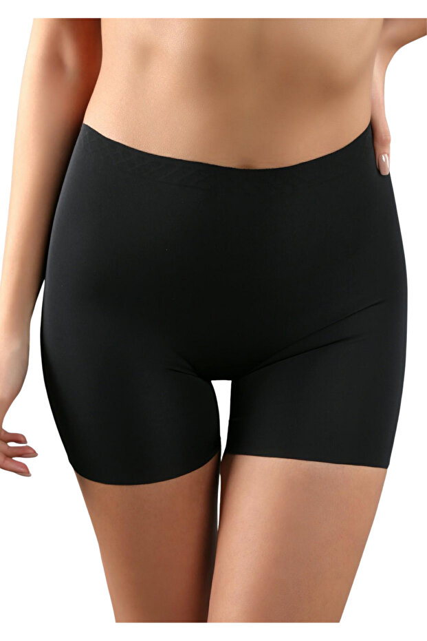 Recuperator Normal Waist Mini Laser Cut Black Corset Shorts Ol.01.Nb.9205
