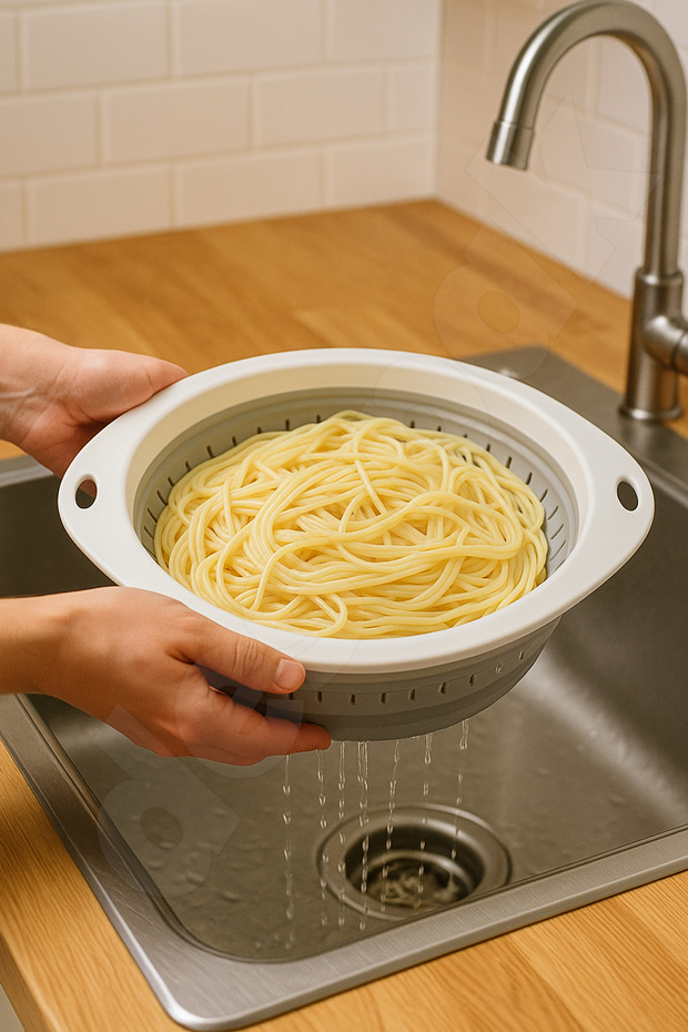 Space-Saving Folding Practical Strainer - Accordion Strainer - Oval Foldable Strainer - 3