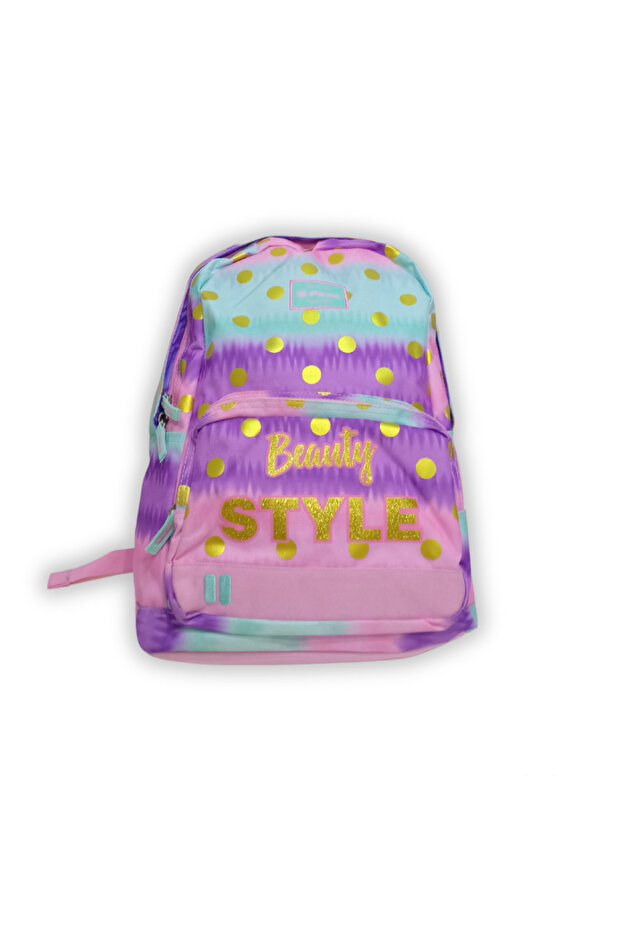 17.5" Wavy & Butterfly Print Backpack - 1