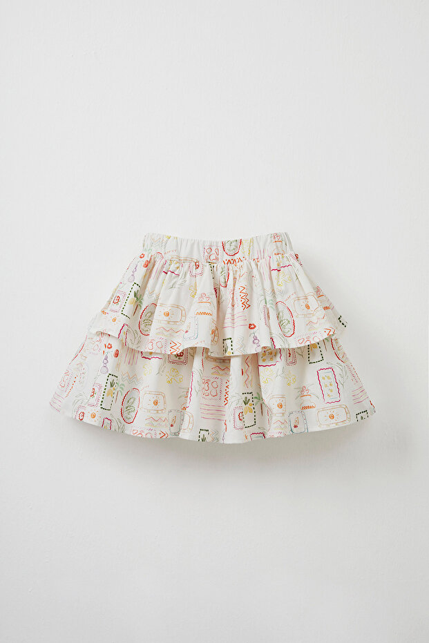 Lunetta Katlı Mini Etek - 1