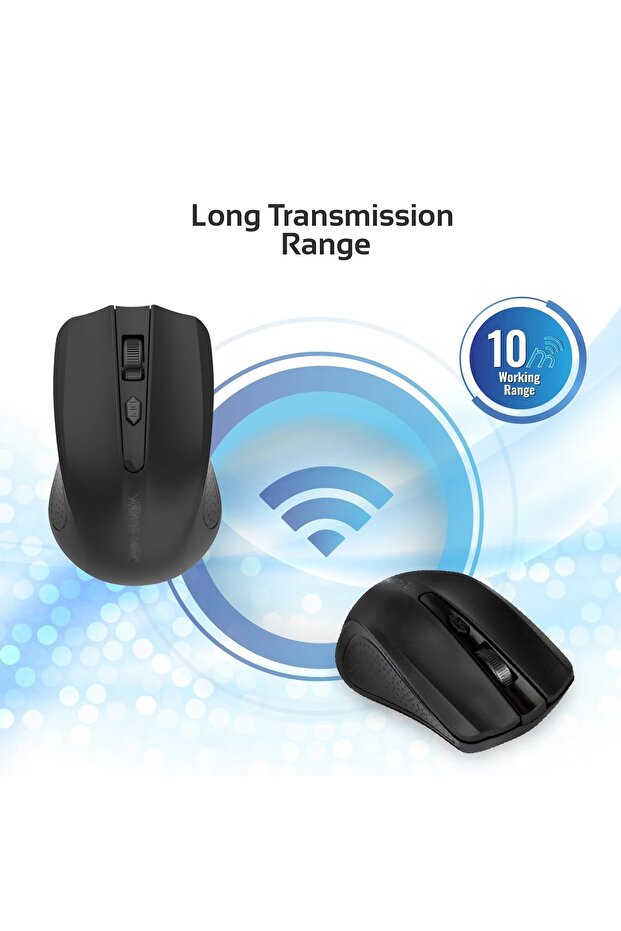 Optical Wireless Ergonomic Mouse Black - 2