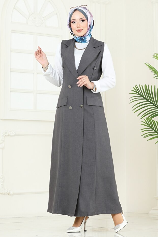 Cep Detaylı Üçlü Takım 2699SL432-MS Antrasit&Ekru - 2