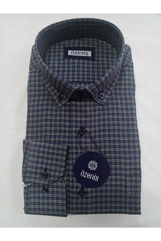 Tek Cepli Kareli Uzun Kollu Gömlek - 1