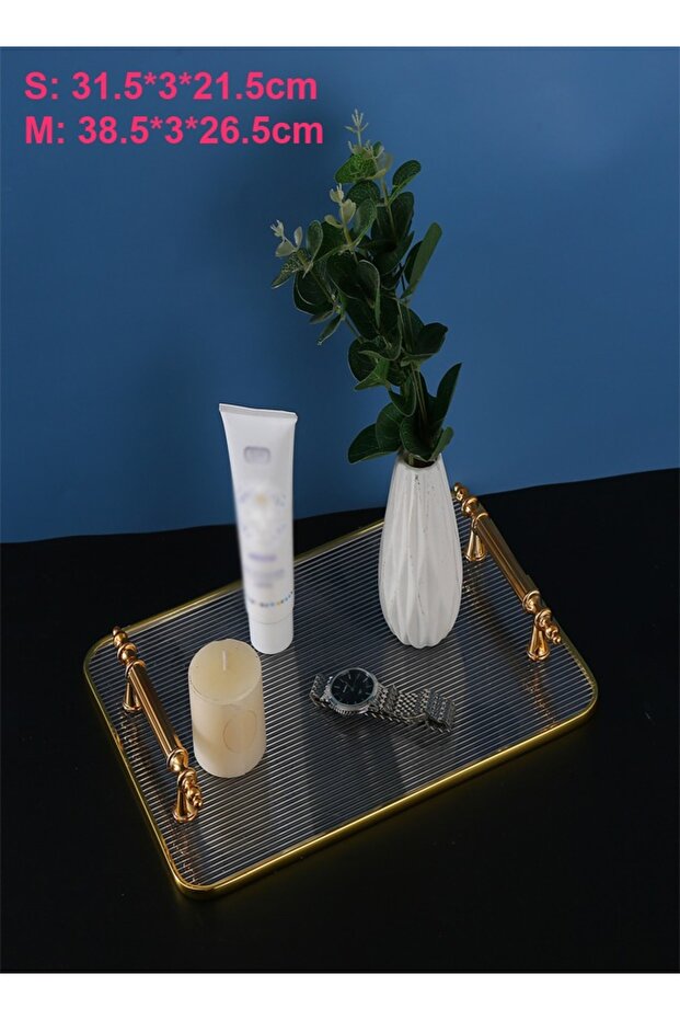 2-Piece Rectangular Decorative Trays with Handle - 5