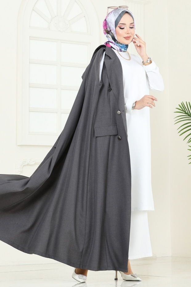 Cep Detaylı Üçlü Takım 2699SL432-MS Antrasit&Ekru - 4