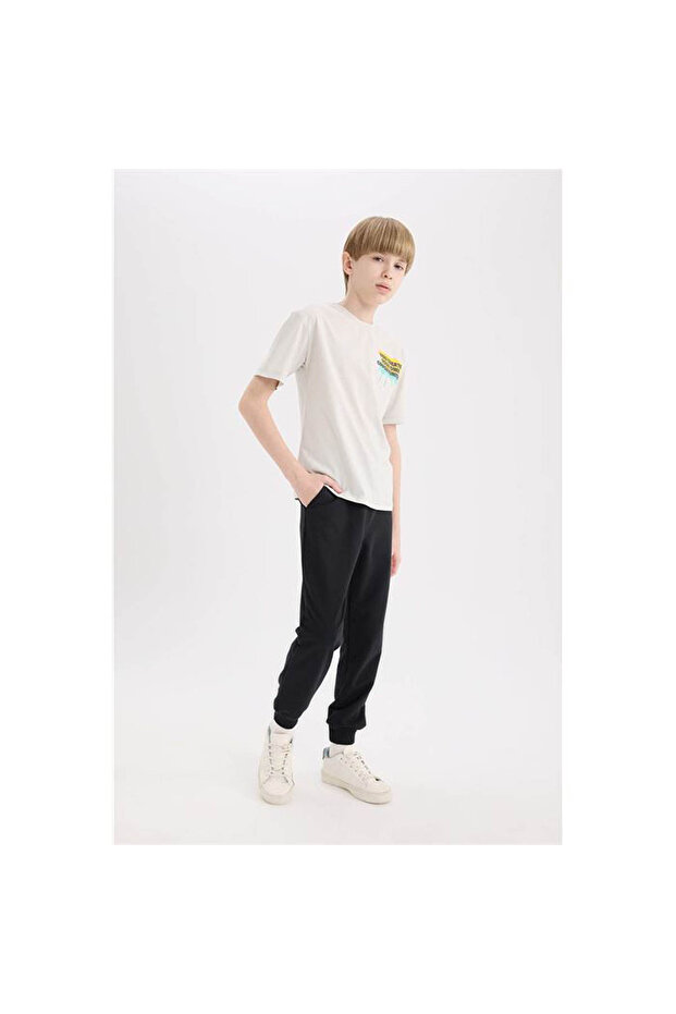 Elastické tepláky Jogger Black pro chlapce E7338A8/BK27 - 8