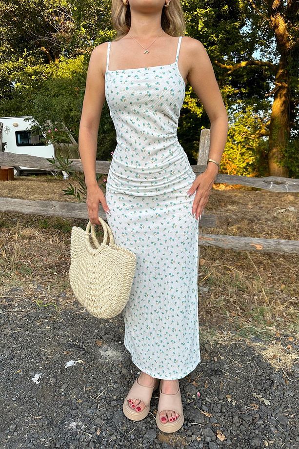Drape Detaylı Elbise Mavi - 2