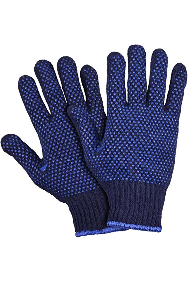 Knit Work Gloves with Non-Slip Grip Dotted Cotton Hand Gloves for Industrial and Indoor Use,