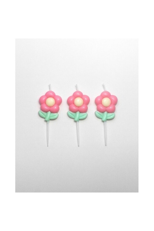 Flower Theme Cake Candles Set 3 pcs Model 2 - 3