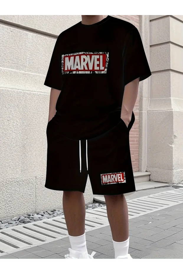 Σετ ανδρικό εμπριμέ μπλουζάκι Oversize - 1