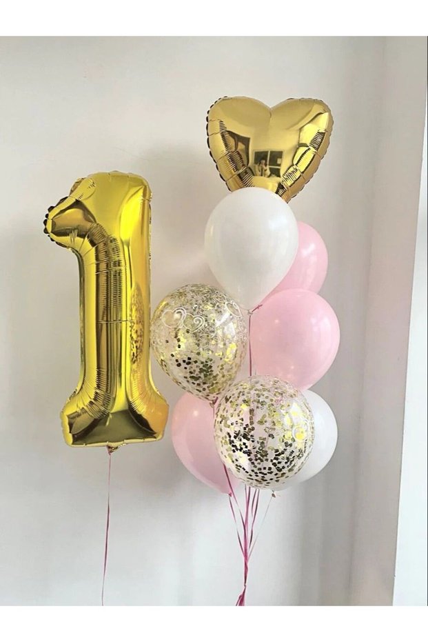 1 Year Birthday Concept Gold Color Concept