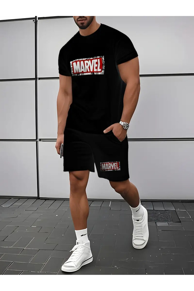 Σετ ανδρικό εμπριμέ μπλουζάκι Oversize - 2