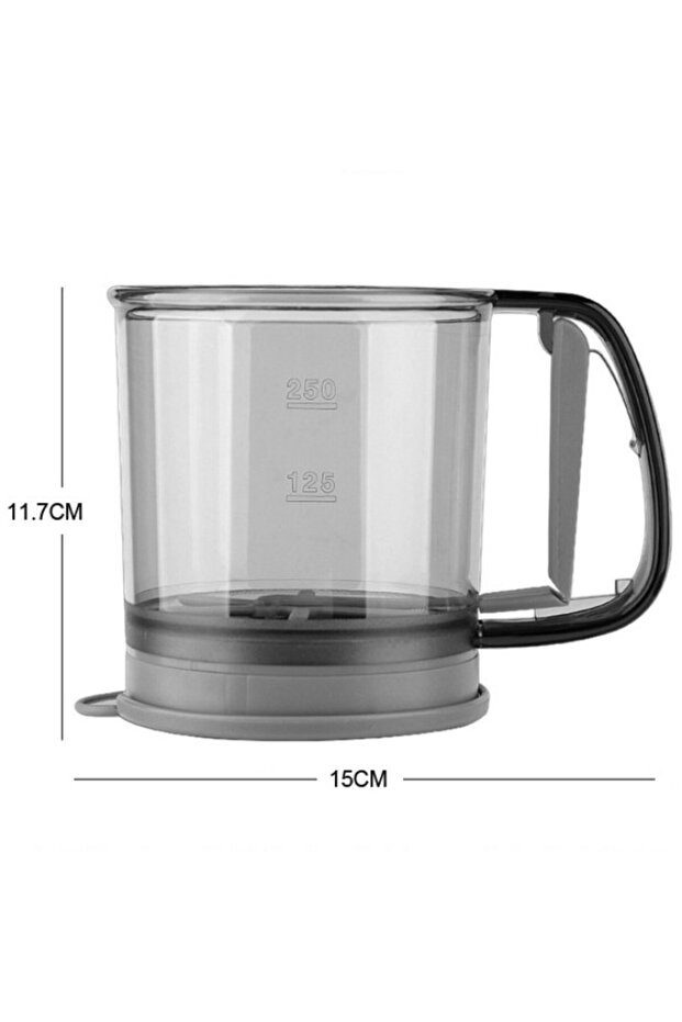 Portable Manual Flour Sieve, Plastic, with Handle, Double Layer, 15 x 12 x 11 cm, Tran - 8