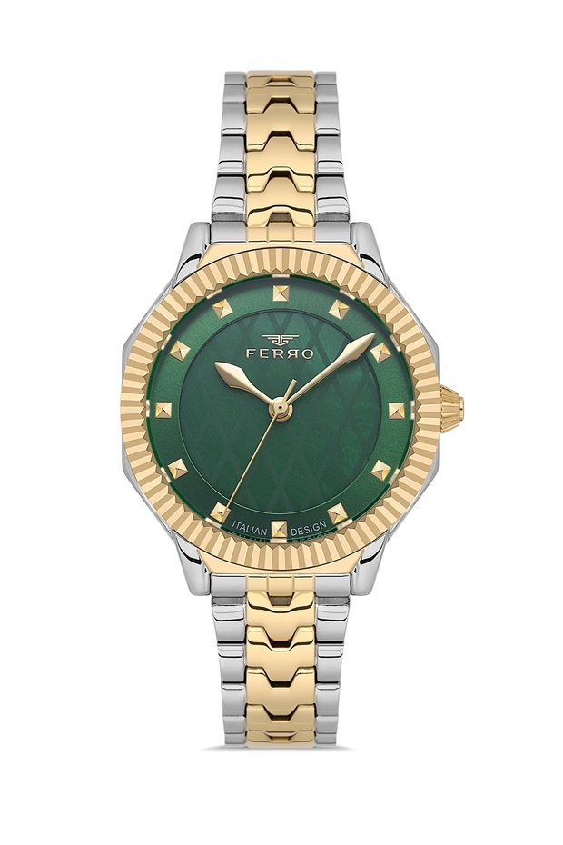 Yellow and Silver Steel Cord Women's Wristwatch Fl21632Awt-D6 3Atm Waterproof 2 Year Warranty