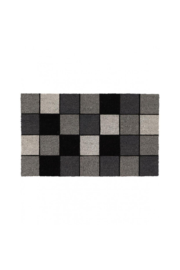 Carlota Checked Pattern Rectangular Door Mat 45 x 75cm - 1