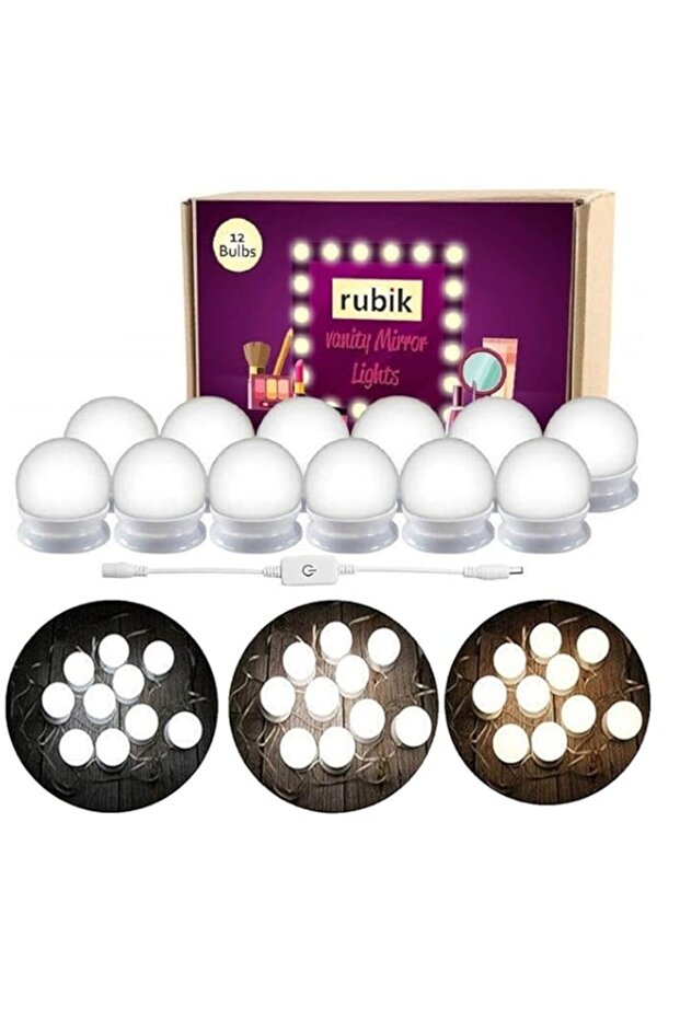 Rubik Hollywood Style LED Vanity Mirror Lights Kit with 12 Dimmable Light Bulbs, Lighting Fixture Strip for Makeup Vanity Table Set in Dressing Room (Mirror Not Include)
