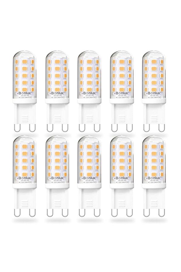 Bonlux G9 LED Bulbs Warm White 2700K, 4W G9 Capsule LED Light Bulb Equivalent to 40W G9 Halogen Bulb, G9 Socket LED Lamp, Energy Saving Light Bulbs, No Flicker, Non-dimmable (Pack of 10)