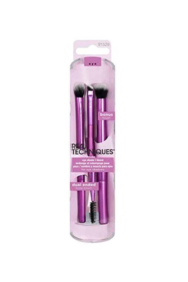 Eye Shade And Blend Brush Set Purple/Black 3Pcs Eye Brush Set
