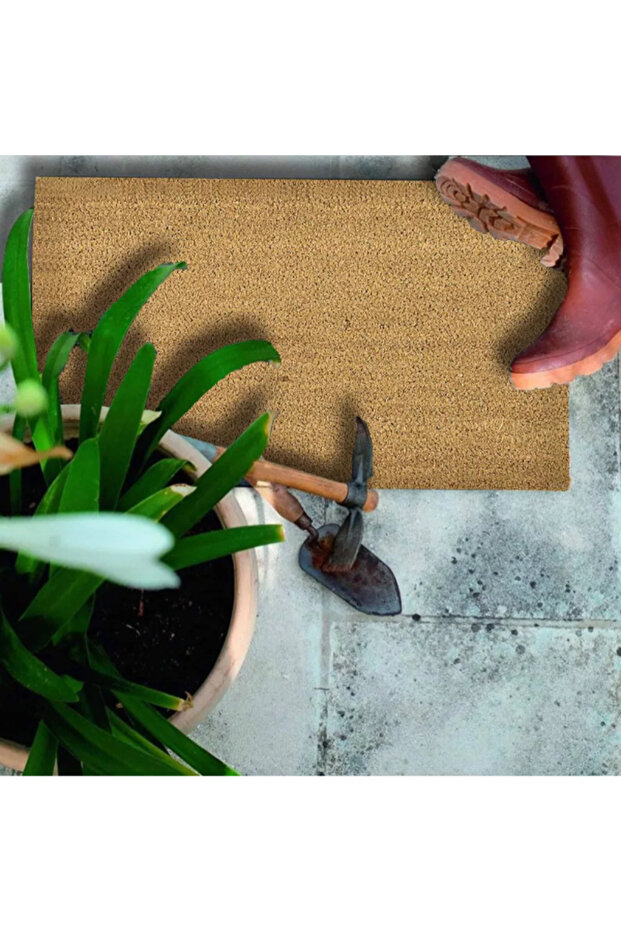 سجادة باب مستطيلة من ألياف جوز الهند وجوز الهند، 33 × 60 سم - 3