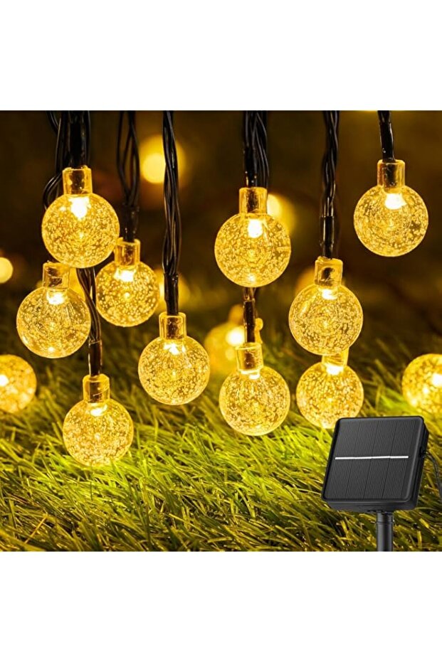 Solar String Lights Outdoor 60 Led 35.6 FT Crystal Globe Lights with 8 Lighting Modes, Waterproof S
