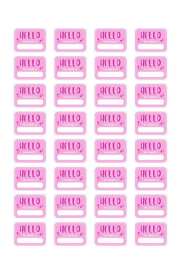 HELLO MY NAME IS 11 Temalı İsimsiz Okul Etiketi Defter Kitap Kalem Sticker ( 4x2.7 cm ) 30 ADET BOŞ - 1