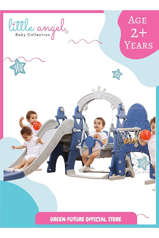 -Kids Slide And Swing 3-In-1 Activity Playset
