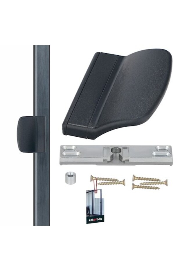 Balcony Door Handle, Plastic, Gray - 1