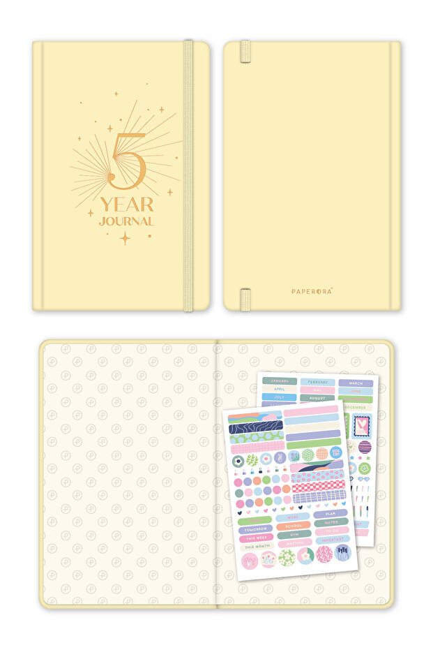 5 Yıllık Süresiz Günlük Ajanda 13x21 - Sarı - 8