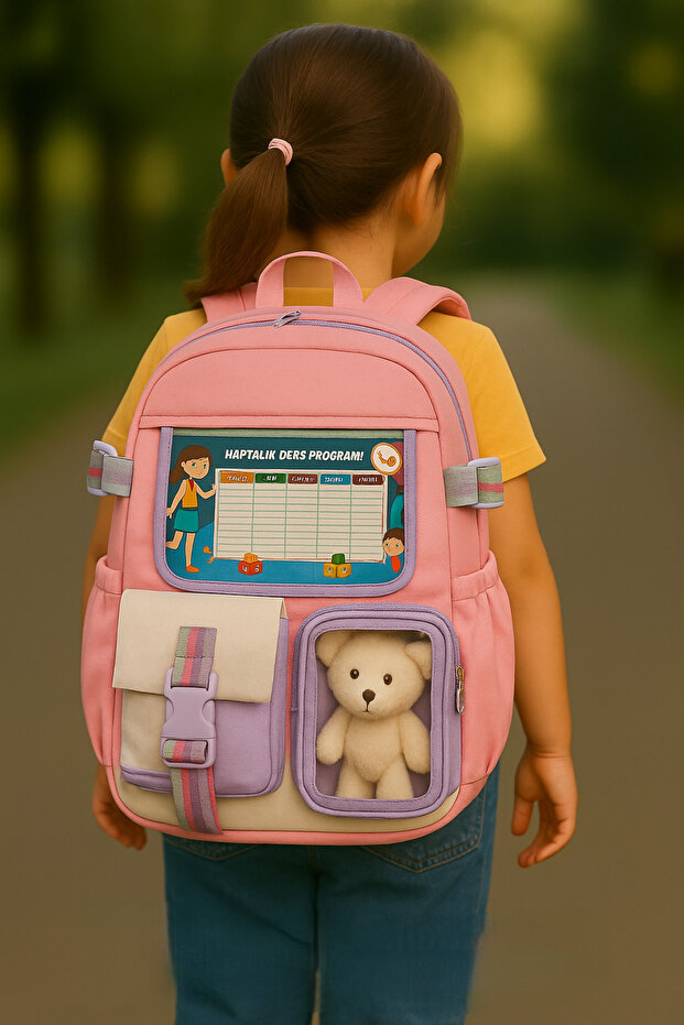 Cute School Bag with Plush Toy – Suitable for Primary and Secondary School + Teddy Bear Gift - Model6