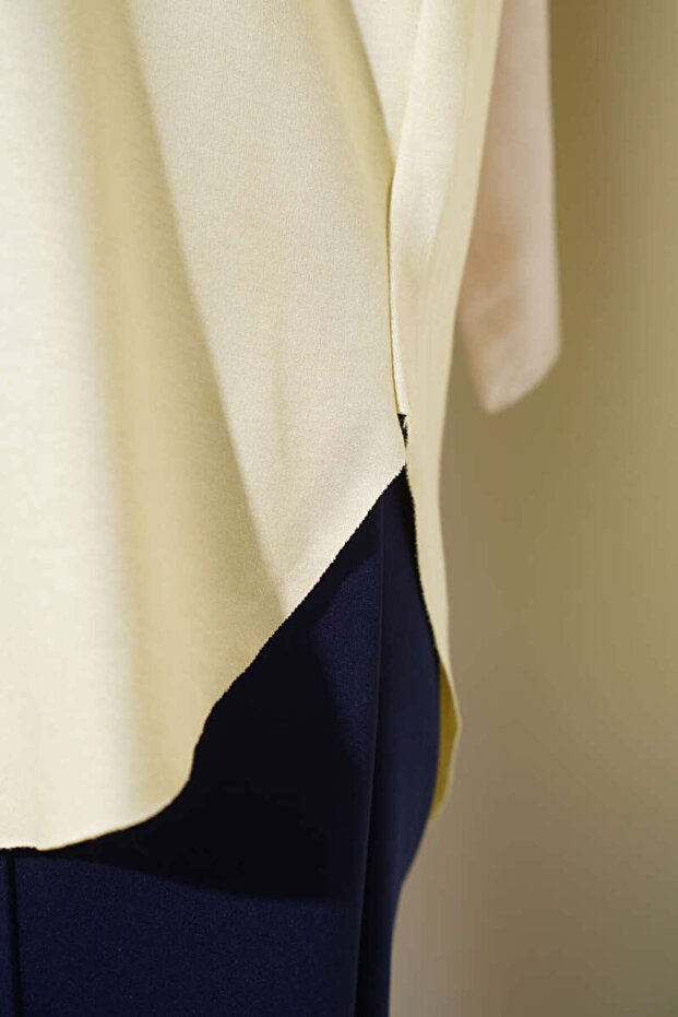 Basic Alt Dikişsiz Düz Renk Uzun Kol Tunik - 4