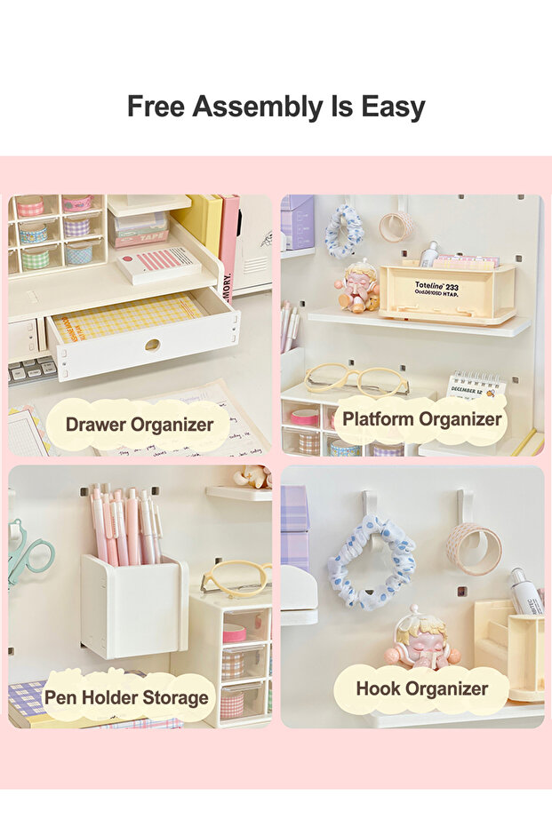 Office Storage Hole Board Desktop Vertical Board Organizer Desk Hooks Drawer Partition Desktop - 3