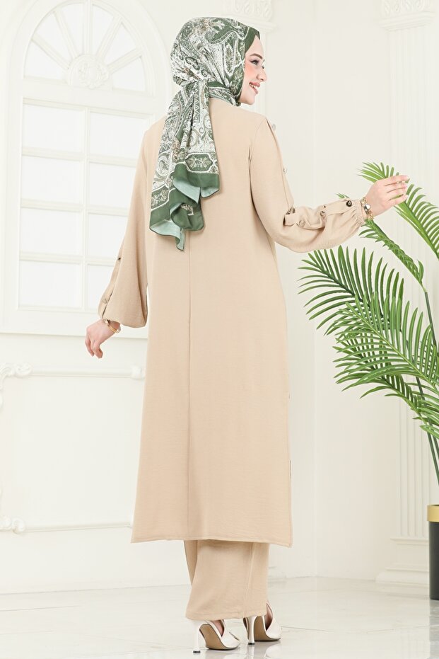 Apolet Düğmeli Tesettür Takım 371DVL817-MS Vizyon - 5