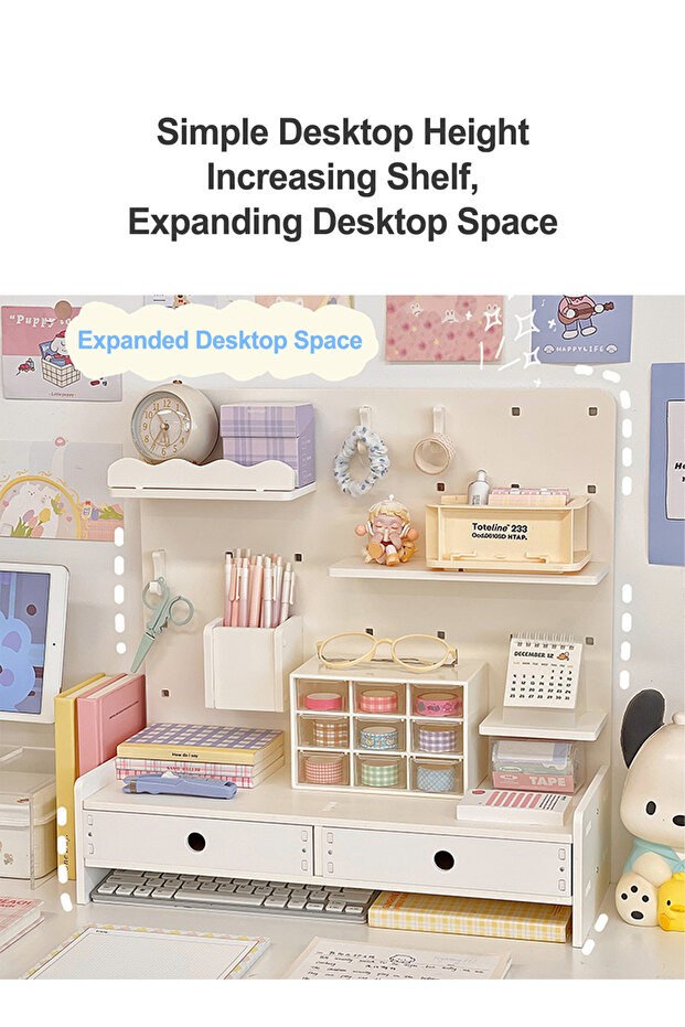 Office Storage Hole Board Desktop Vertical Board Organizer Desk Hooks Drawer Partition Desktop - 4