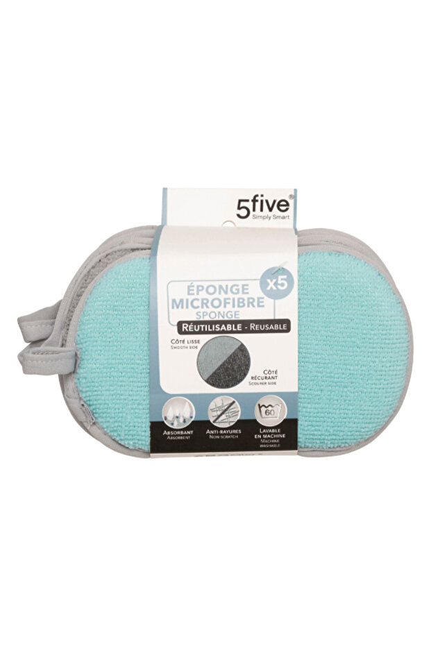إسفنجة تنظيف من الألياف الدقيقة مكونة من 5 قطع - 1