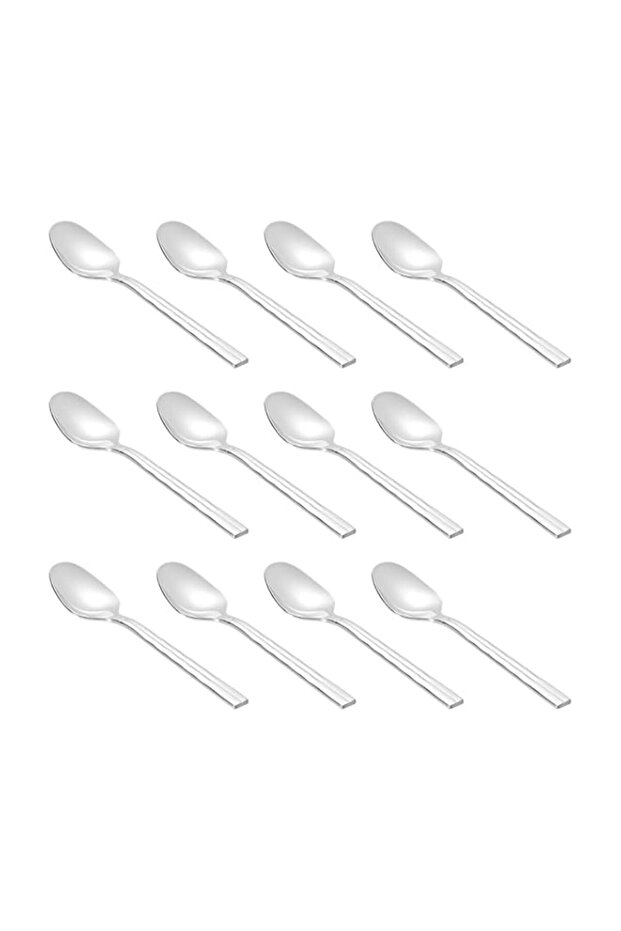 WNK Symphony Mocha Spoon Set - 12 Pieces,Silver