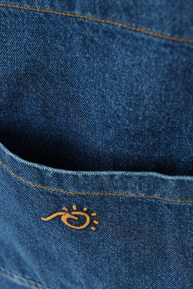 Nakışlı Denim Çanta - 4