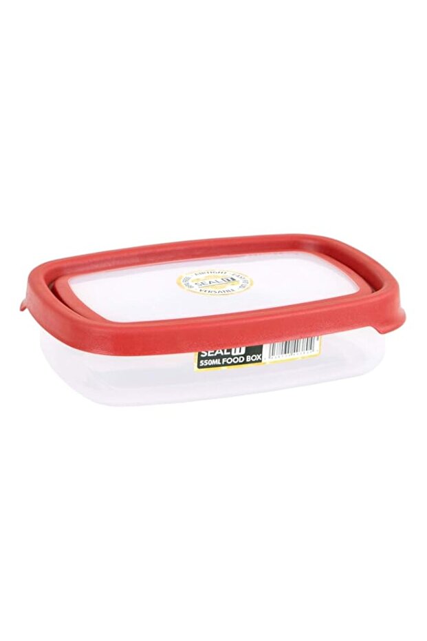 Wham Seal It Rectangular Food Box, Red - 550 ml (Clear/Red)