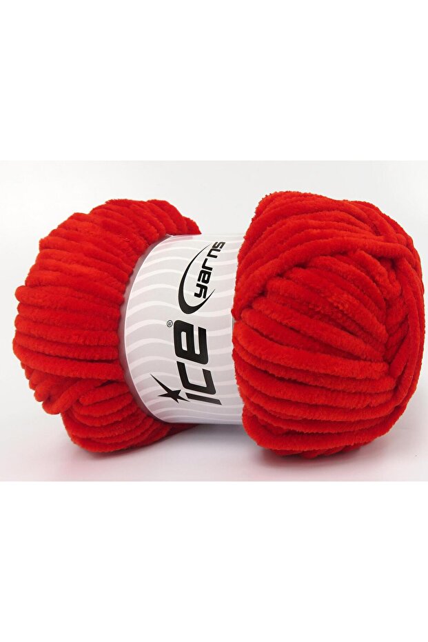4X100Gr. Velvet Baby Micro Fiber Red Winter, Baby, Chenille, Worsted
