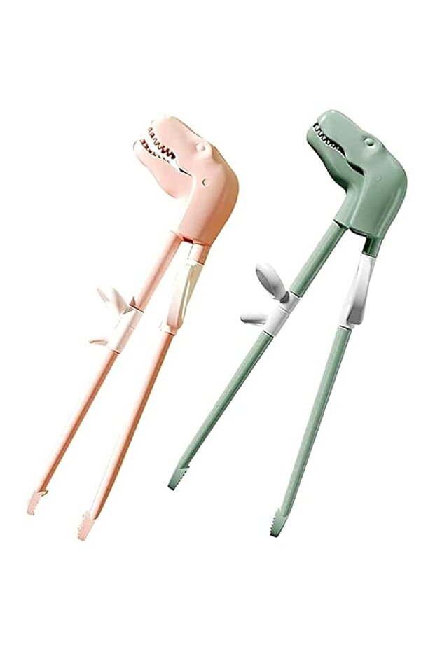 SYOSI 2Pcs Dinosaur Children Learning Chopsticks - Training Chopsticks Easy to Use for Kids Beginners Baby Eating Practice