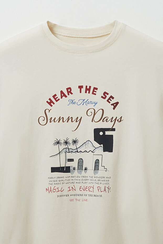 Hear The Sea Baskılı Oversize Tshirt - 2