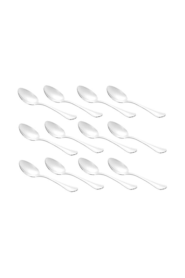 WNK Leopardi Dessert Spoon Set - 12 Pieces,Silver