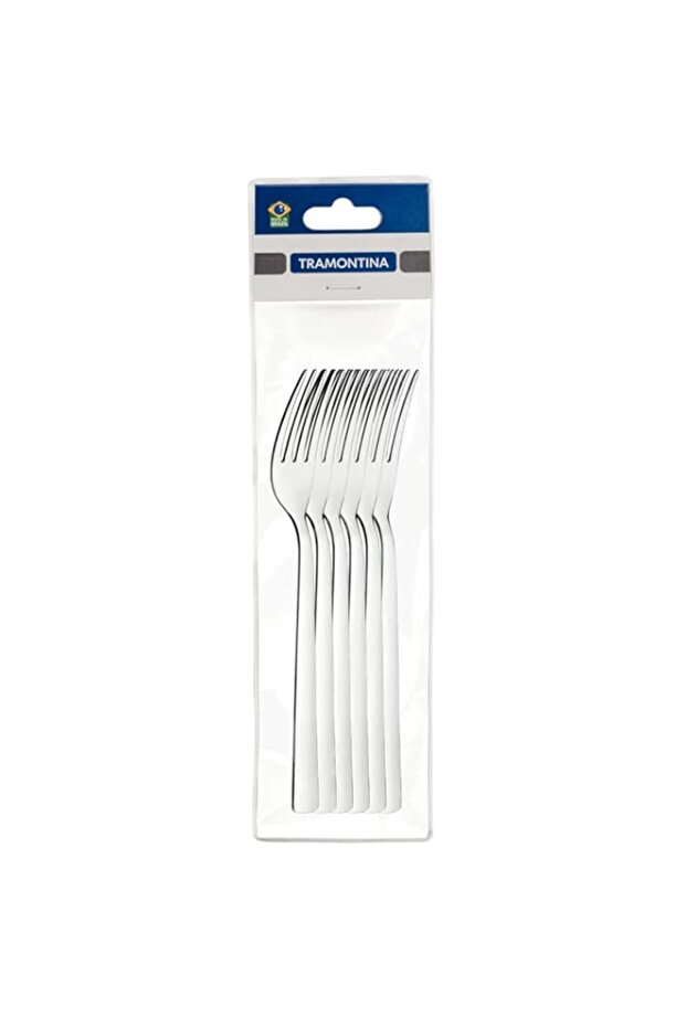 Tramontina Oslo 6 Pieces Stainless Steel Dessert Fork Set with High Gloss Finish
