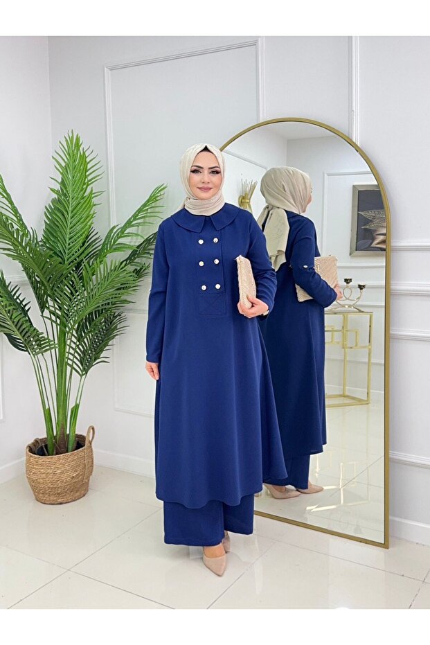 Women's Hijab 2-Piece Set Crepe Fabric Tunic & Pants