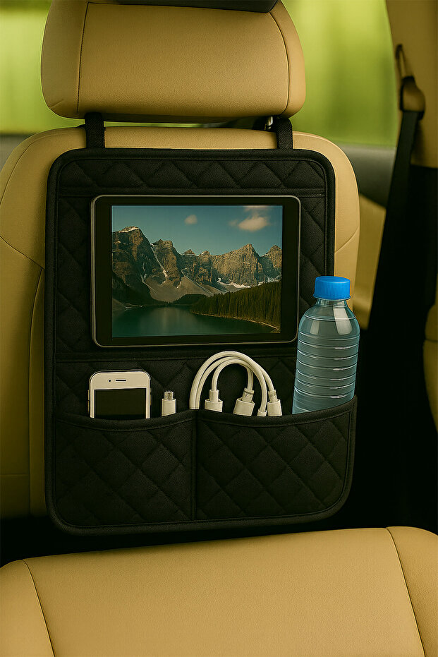 Hand Feather Car Seat Back Organizer In-Car Tablet Holder Car Trunk Bag Car Interior Accessories