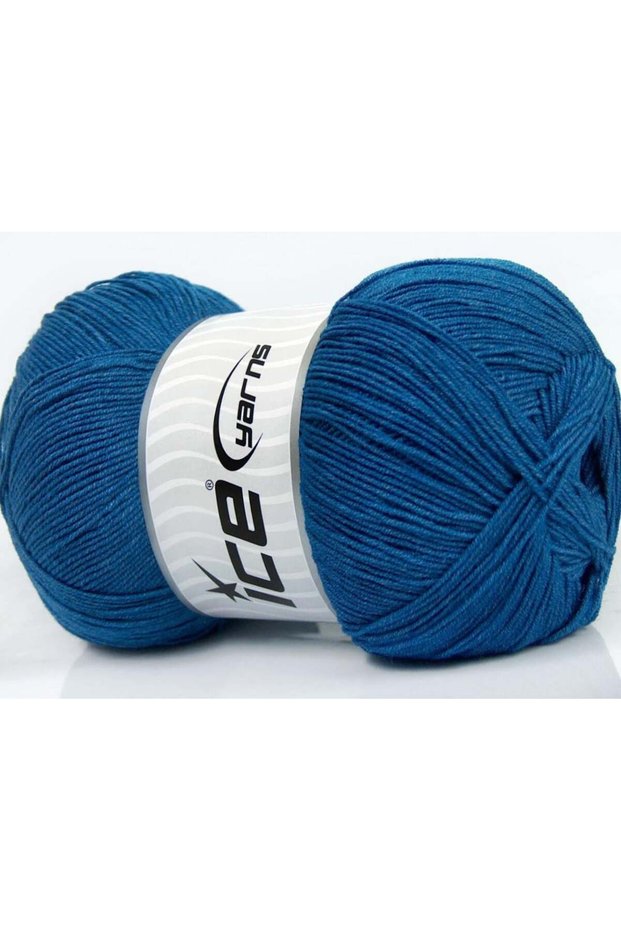 Lot of 4 X 100Gr Skeins Ice Yarns Lorena Superfine (55% Cotton) Yarn Blue