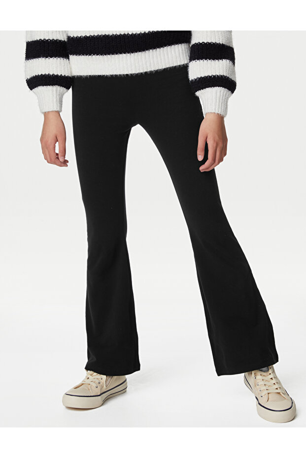 2'li Pamuk Karışımlı Çan Paça Tayt (6-16 Yaş) - 2