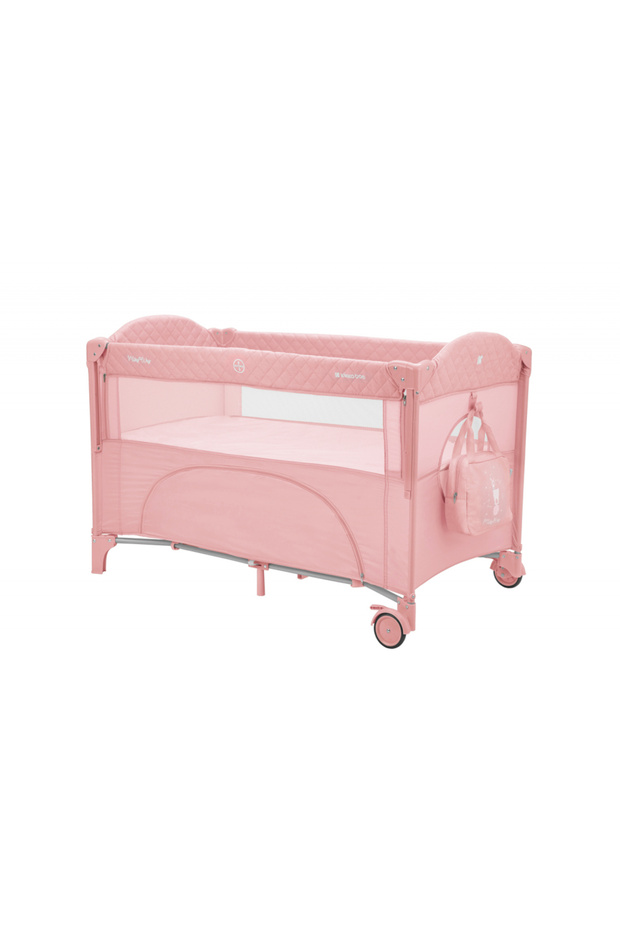 KikkaBoo Milky Way Pink folding cot with 2 levels, 3-level sliding side, folding - 6