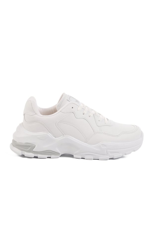 White Skin Lace-Up Women's Sports Shoes 159 g